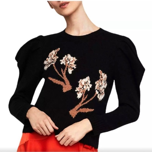 BCBG Maxazria black graphic pullover sweater top - Picture 1 of 5